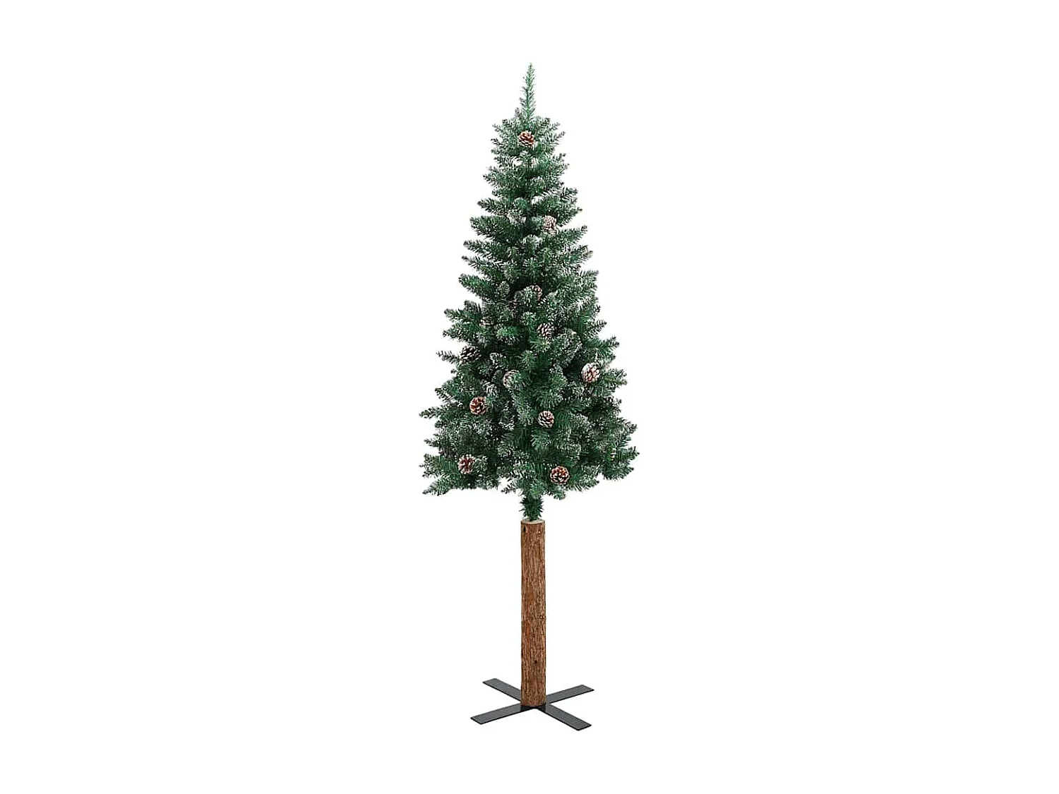 Albero di Natale sottile con 150 LED Verde e bianco 150 cm