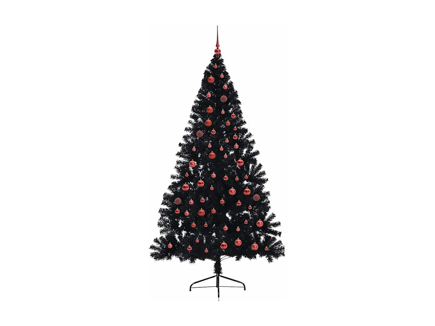 Sapin de Noël artificiel pré-éclairé Noir 210 cm PVC