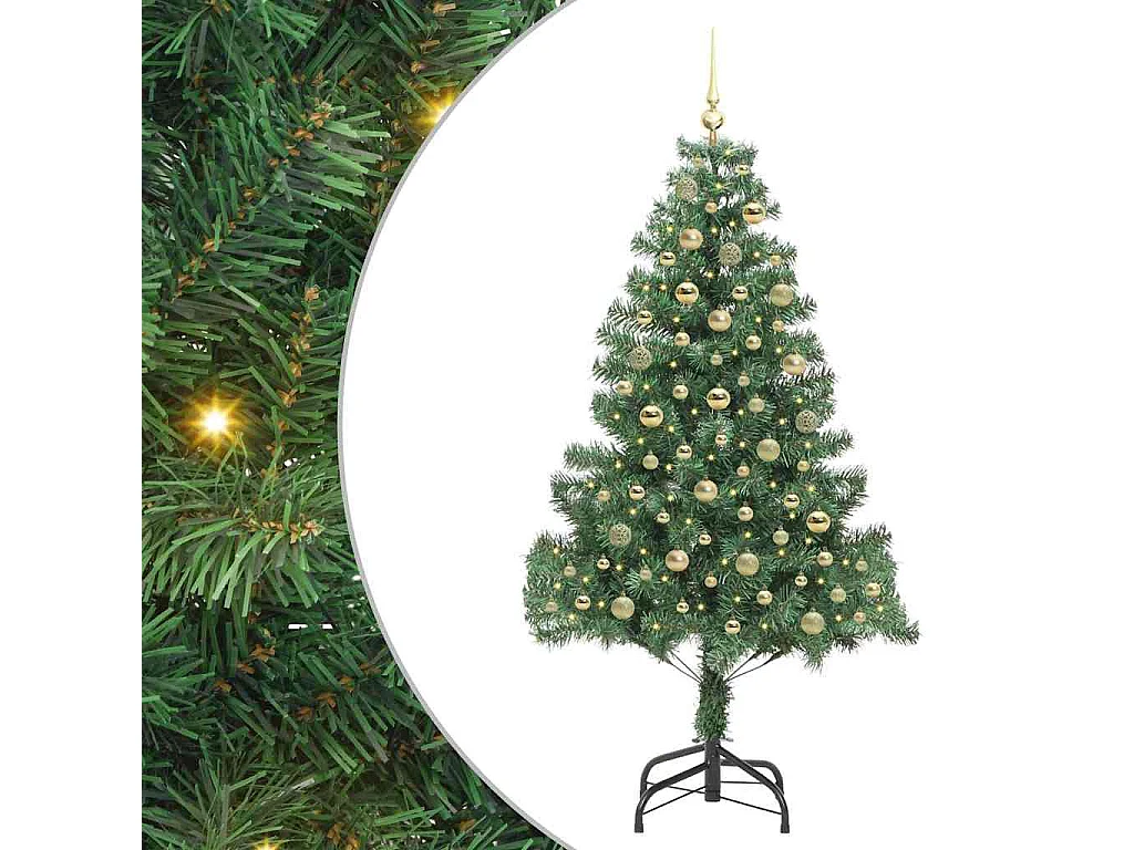 Sapin de Noël avec 300 LED avec support Vert 180 cm PVC