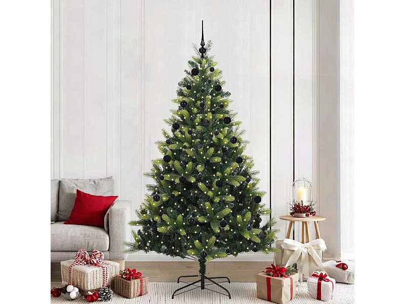 Arbre de Noël artificiel en silicone flexible 300 LEDs 210 cm