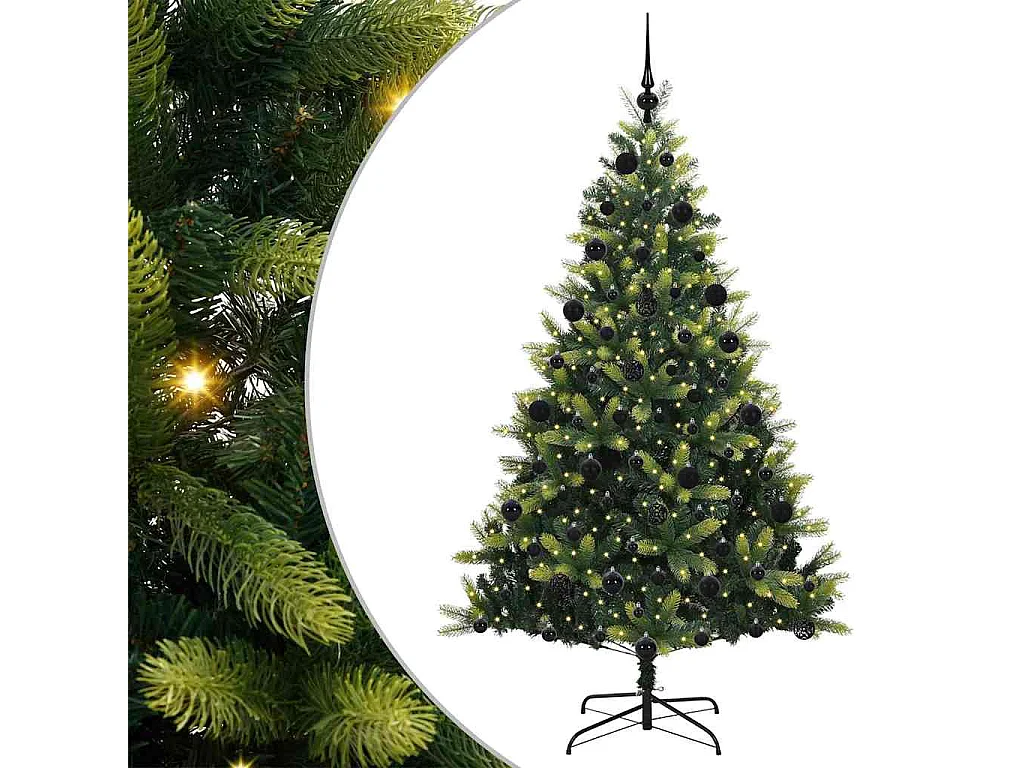 Arbre de Noël artificiel en silicone flexible 300 LEDs 210 cm