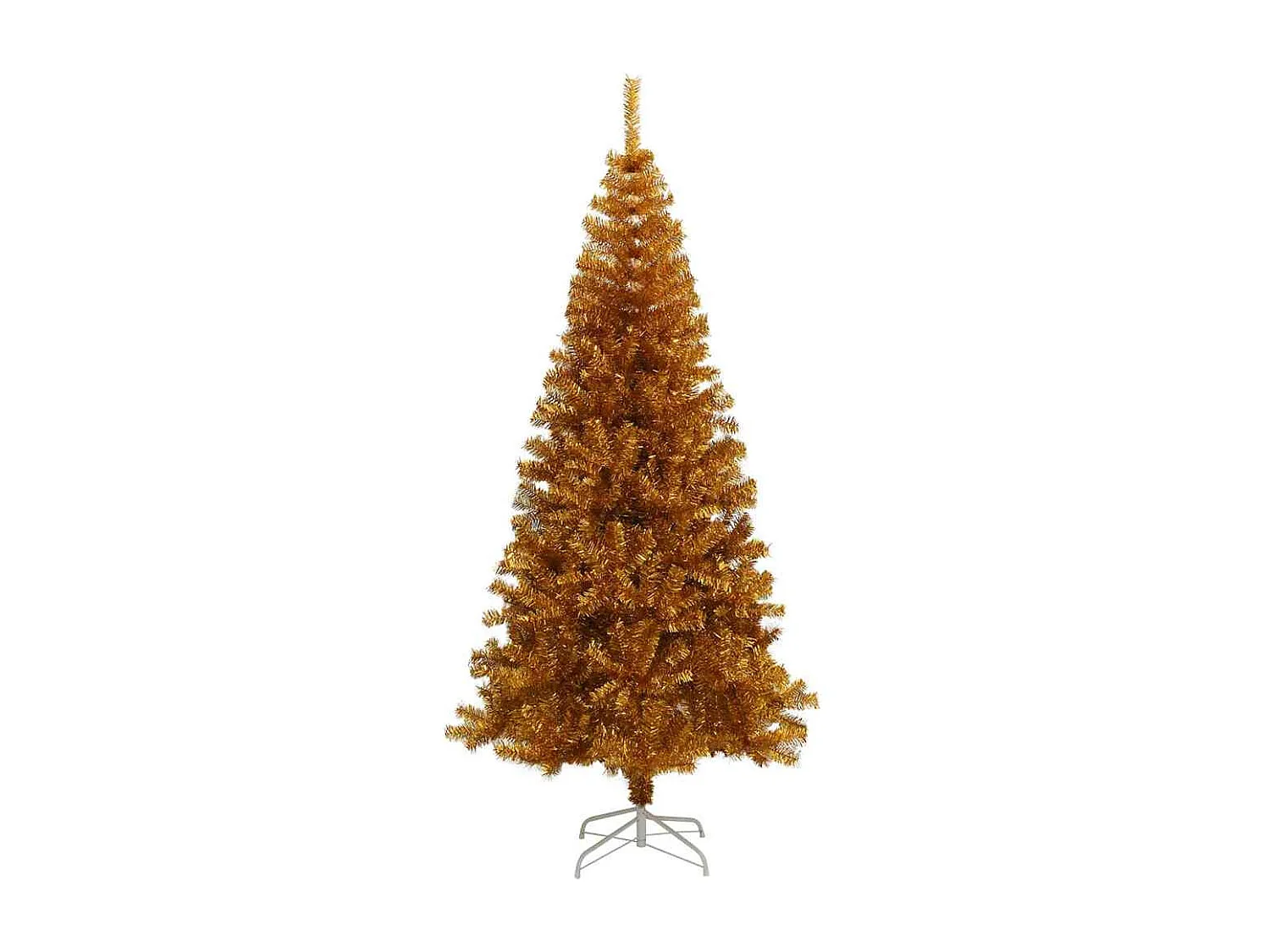 Weihnachtsbaum mit 300 LEDs mit Ständer Gold 240 cm PET