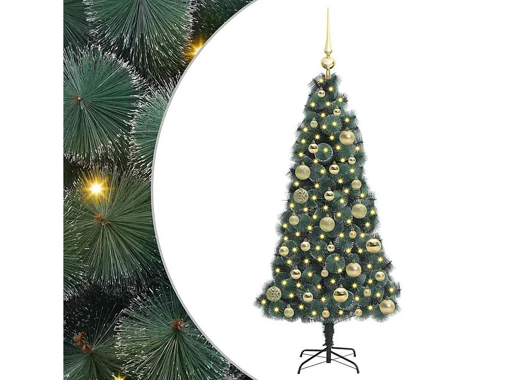 Beleuchteter künstlicher Weihnachtsbaum mit Kugelset