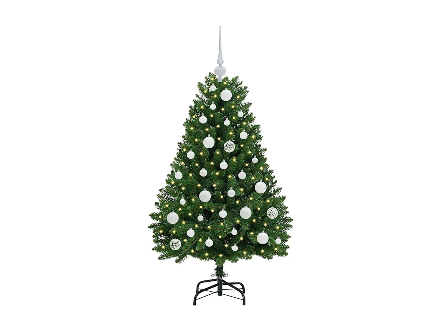 Sapin de Noël artificiel avec 150 LED Vert 120 cm PVC et métal