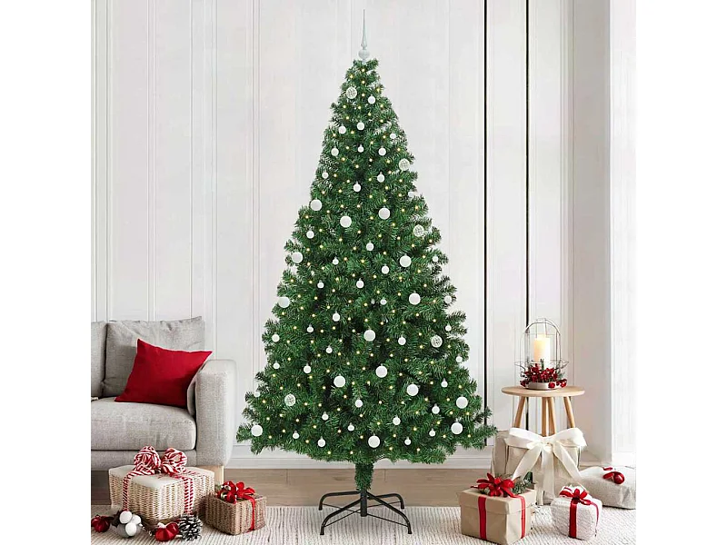 Albero di Natale artificiale verde 240 cm PVC, acciaio e plastica