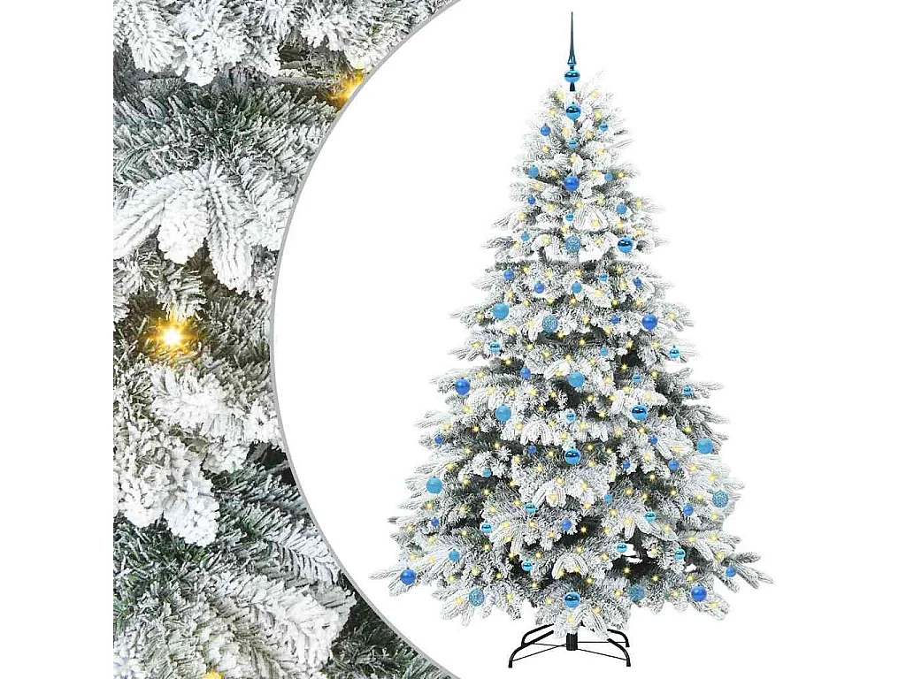 Albero di Natale artificiale con 300 LED Verde 210 cm PE e PVC