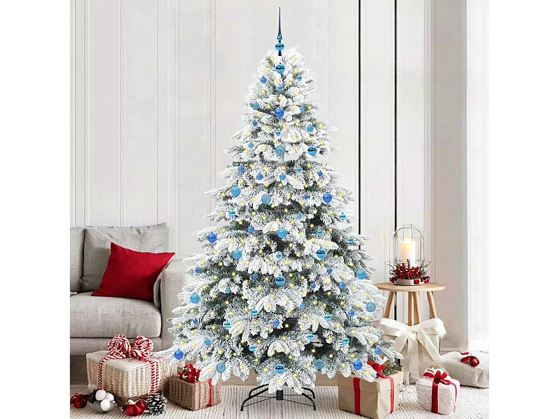 Albero di Natale artificiale con 300 LED Verde 210 cm PE e PVC