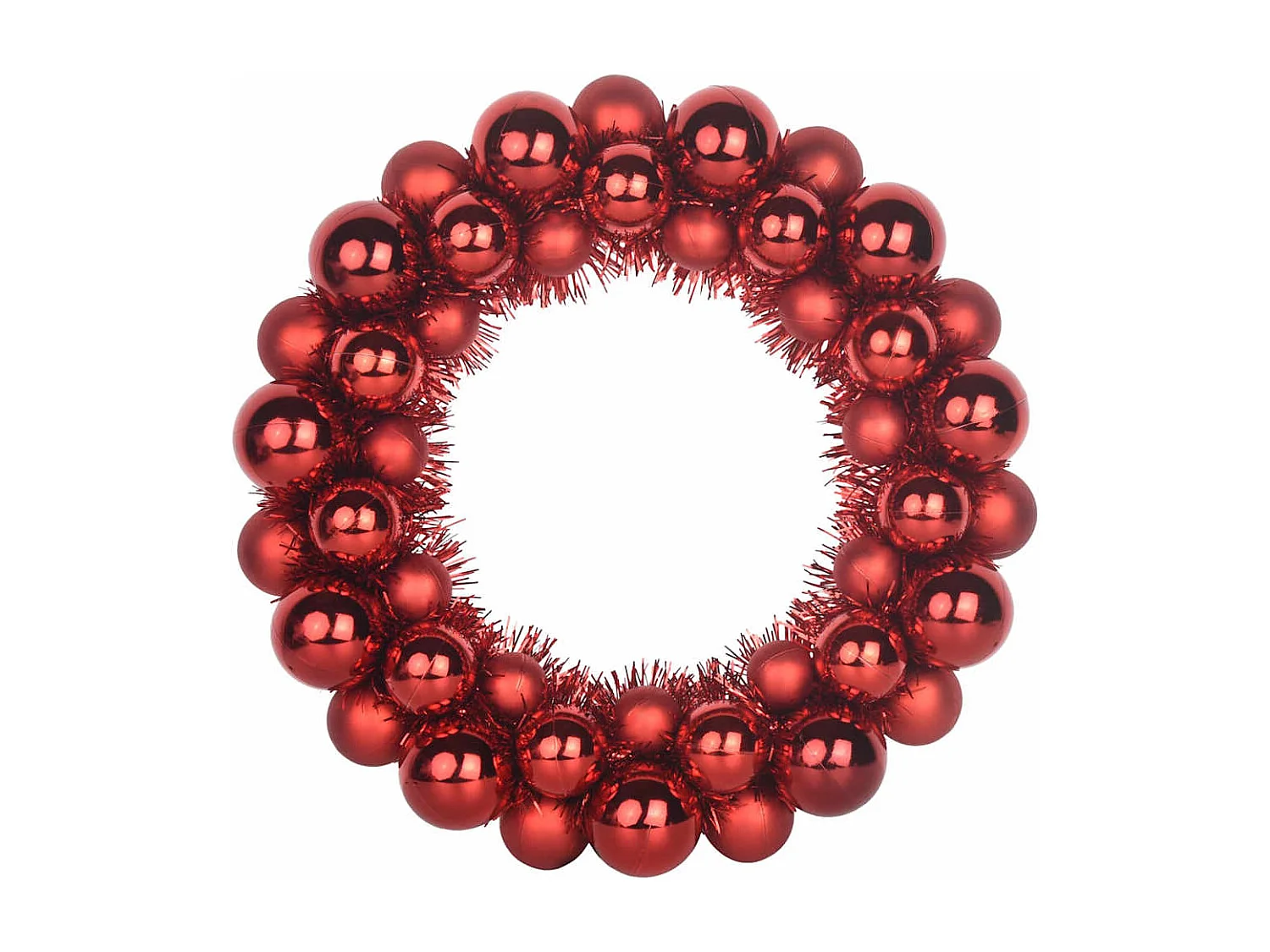 Couronnes de Boules de Noël 2 pcs Rouge 33 x 33 x 7 cm