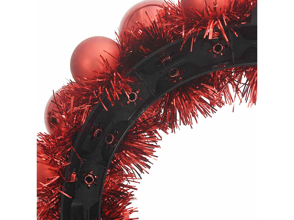 Couronnes de Boules de Noël 2 pcs Rouge 33 x 33 x 7 cm