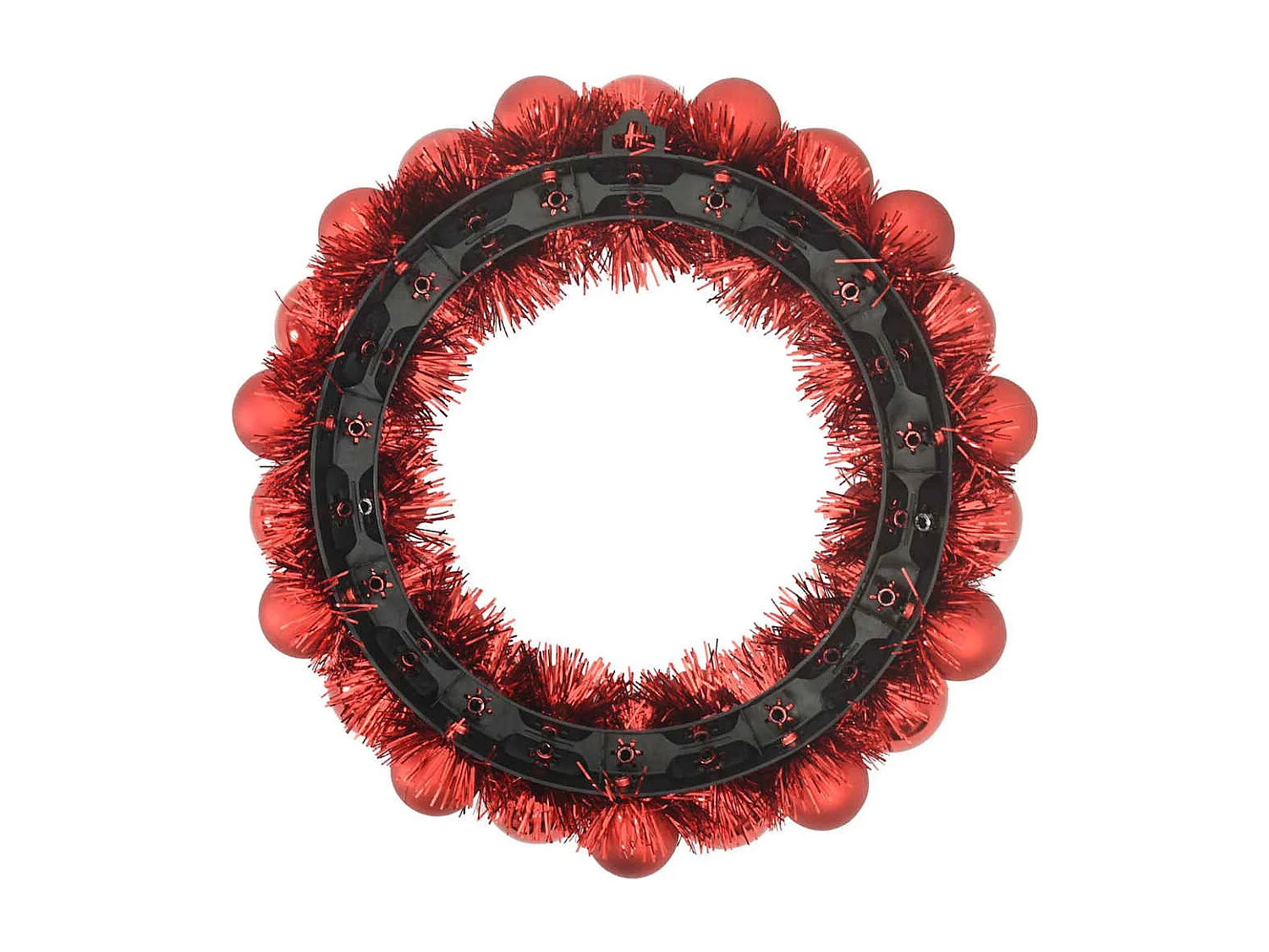 Couronnes de Boules de Noël 2 pcs Rouge 33 x 33 x 7 cm