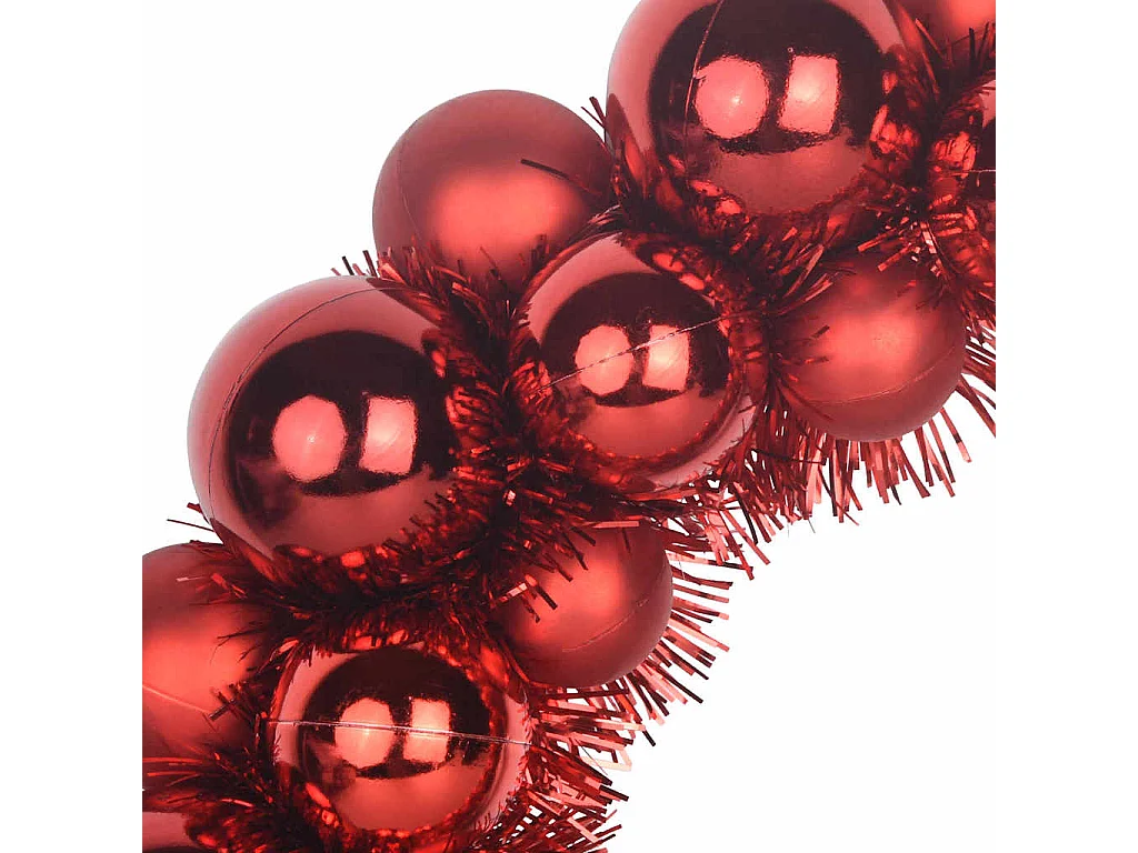 Couronnes de Boules de Noël 2 pcs Rouge 33 x 33 x 7 cm