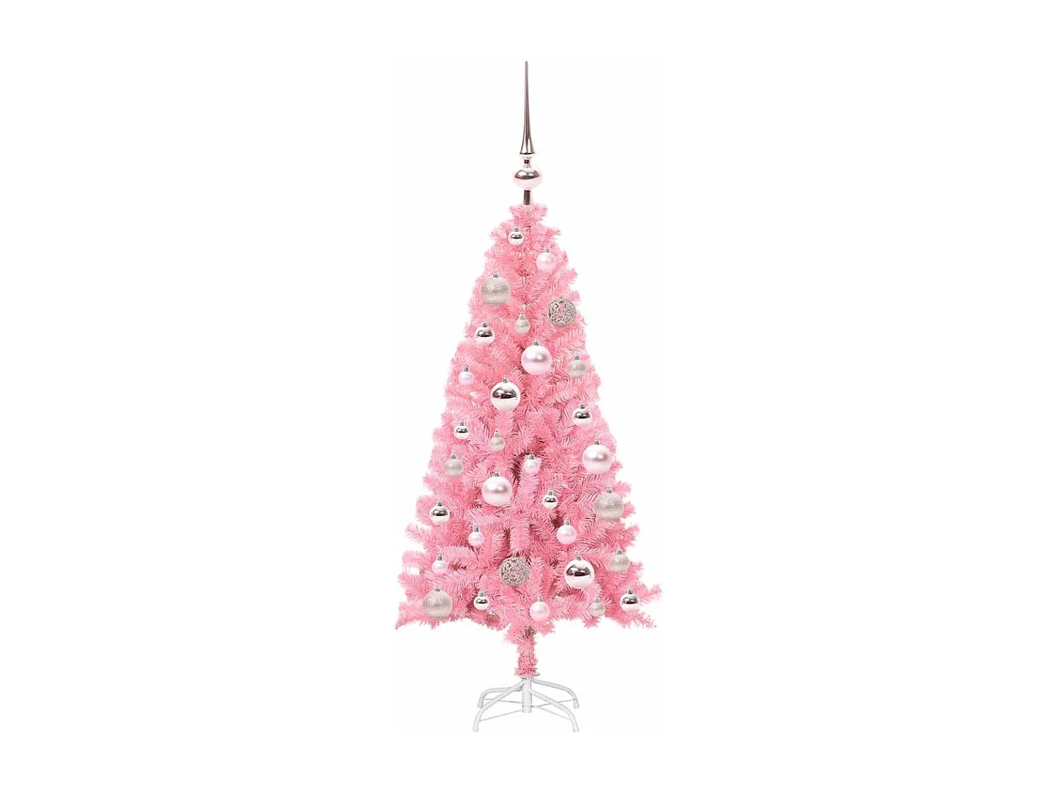 Sapin de Noël avec 150 LED avec support Rose 120 cm PVC
