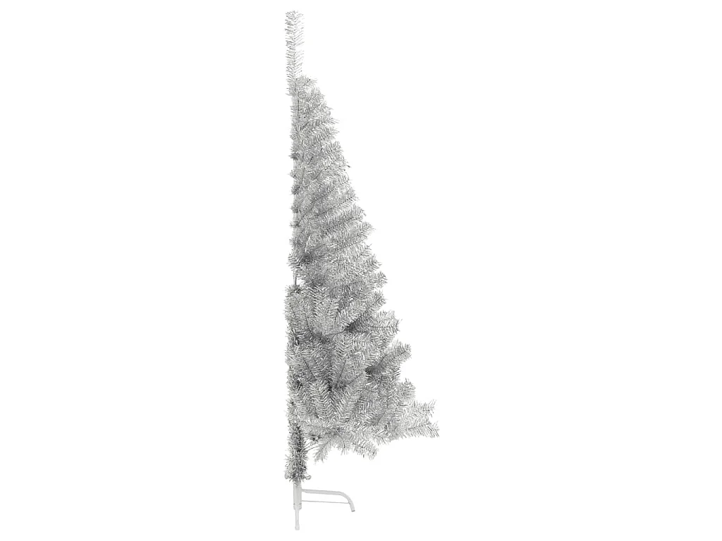 Demi sapin de Noël artificiel avec support argenté 120 cm PET
