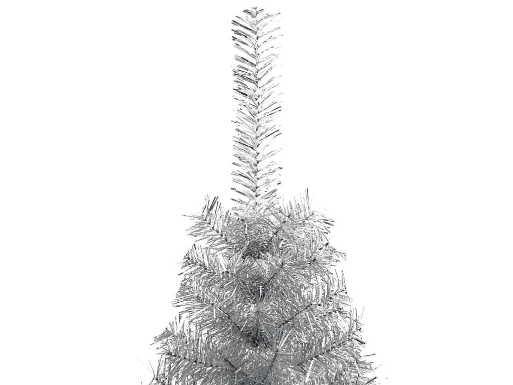 Demi sapin de Noël artificiel avec support argenté 120 cm PET