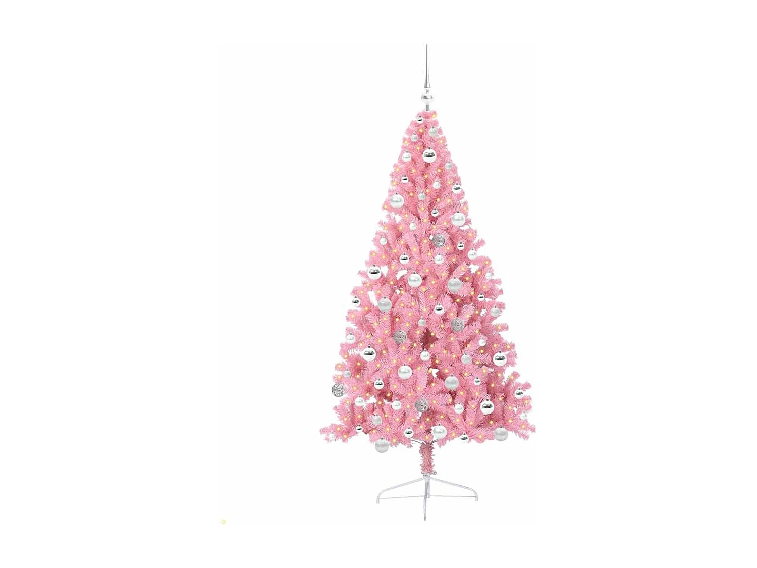 Voorverlichte kunstkerstboom roze 180cm PVC