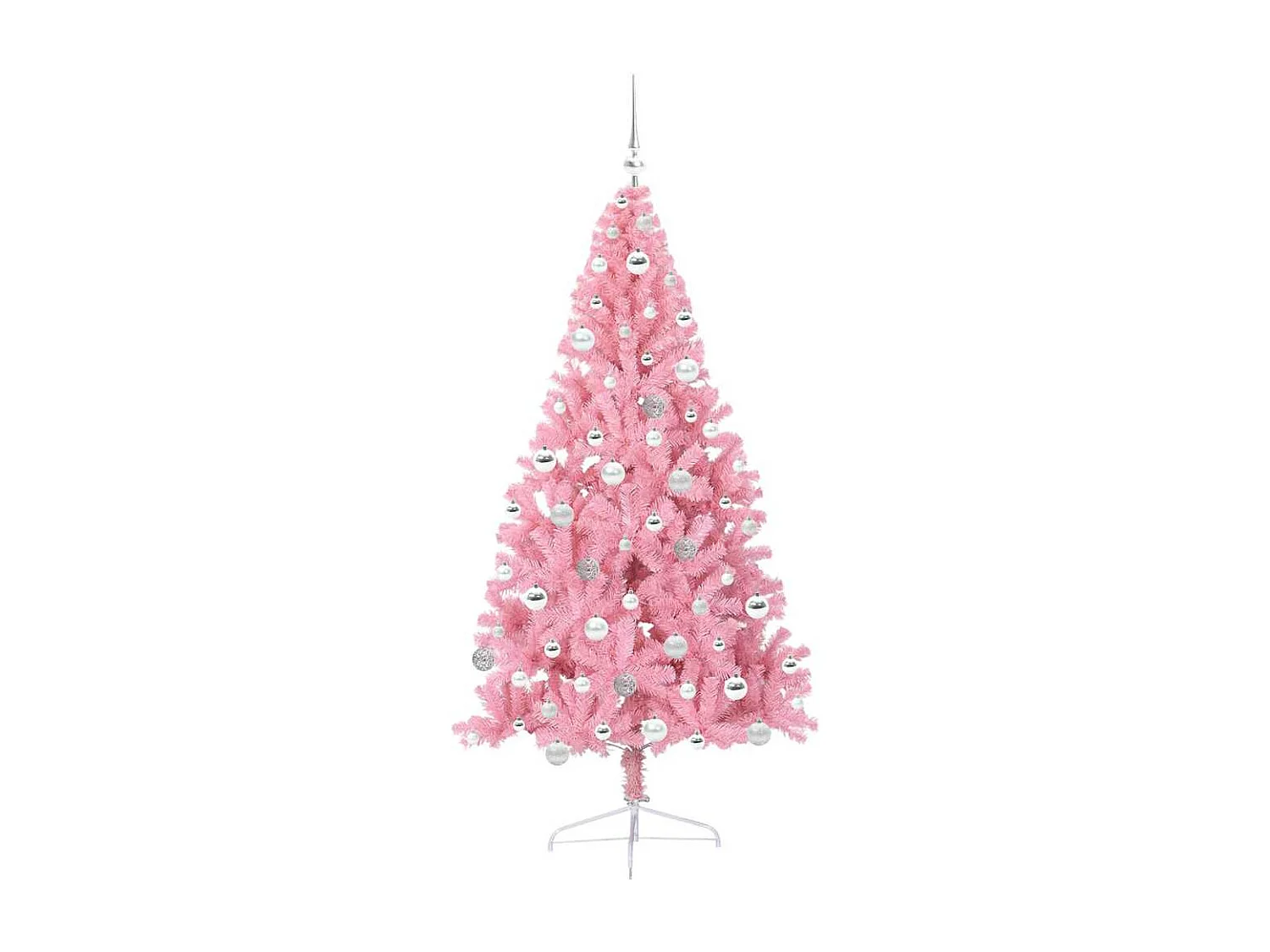 Voorverlichte kunstkerstboom roze 180cm PVC