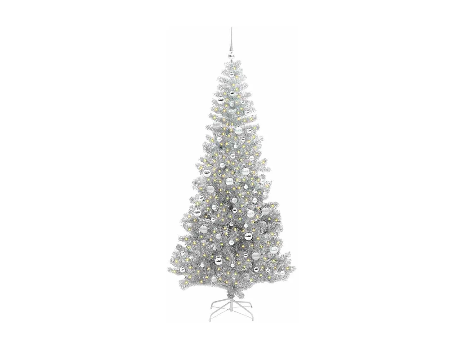 Albero di Natale con 300 LED con supporto Argento 210 cm PET