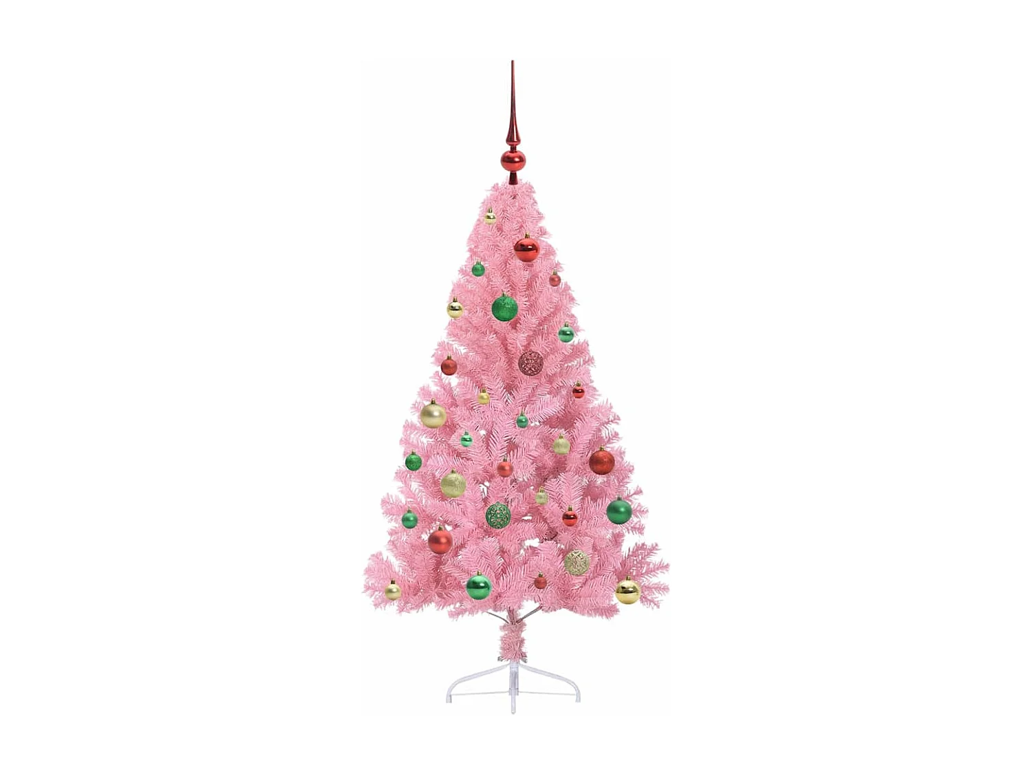 Sapin de Noël artificiel pré-éclairé Rose 150 cm PVC