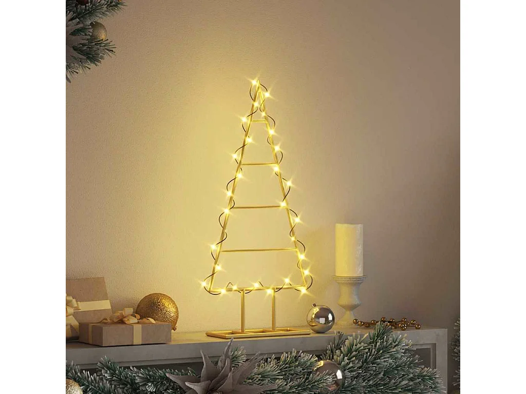 Gouden metalen kerstboom 60 cm gepoedercoat staal