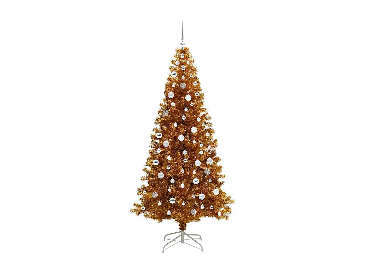 Sapin de Noël avec 300 LED avec support Doré 210 cm PET