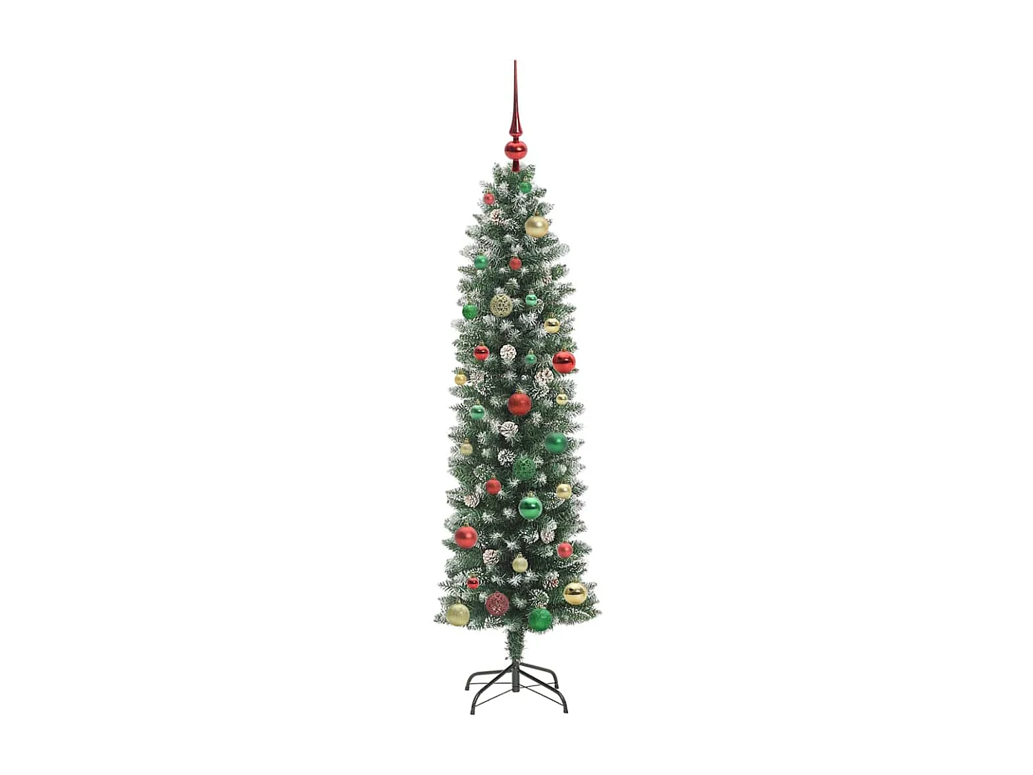 Arbre de Noël artificiel slim avec 150 LED Vert et blanc 150 cm