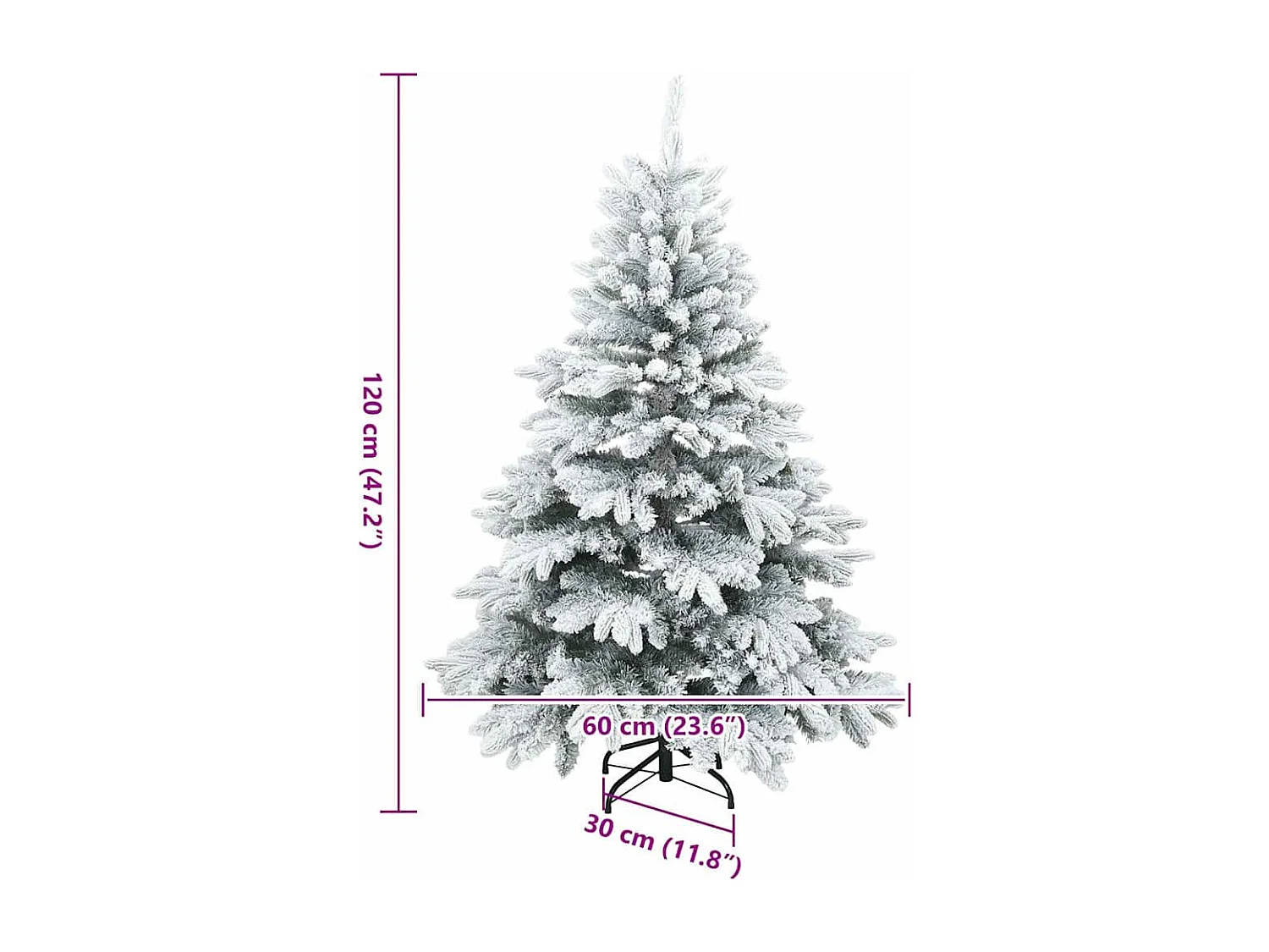 Künstlicher Weihnachtsbaum mit biegbaren Zweigen, flauschig mit Schnee