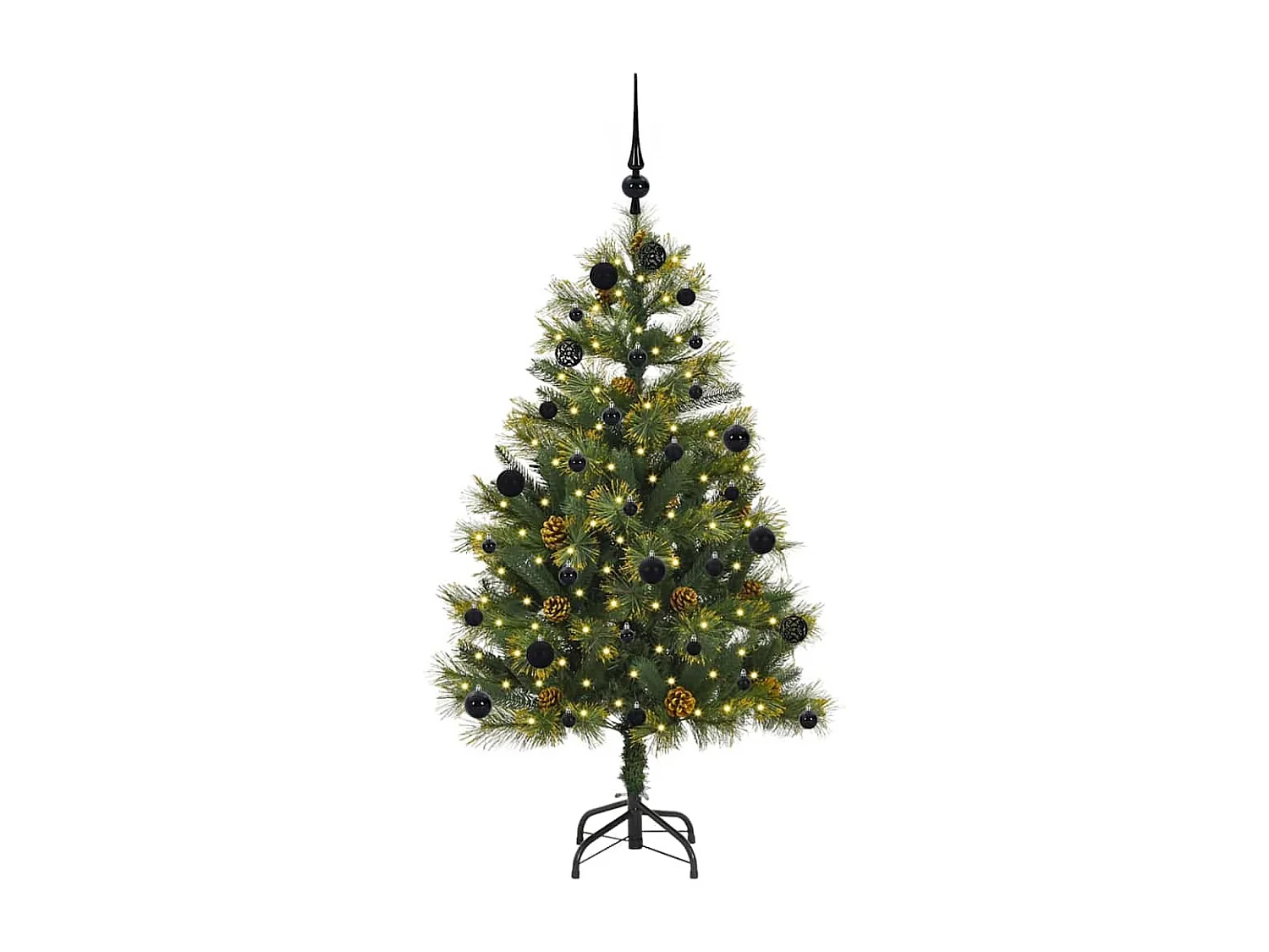 Kunstkerstboom met buigzame takken en kegels 150 cm