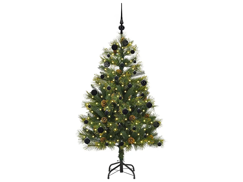 Albero di Natale artificiale con rami flessibili e pigne 150 cm