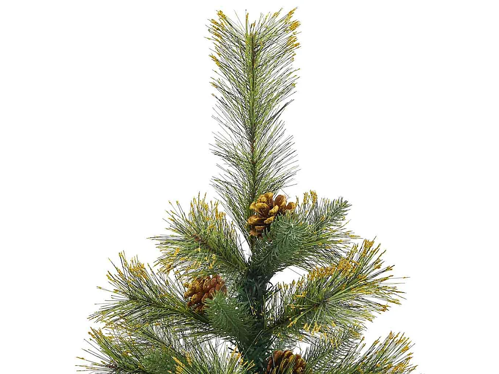 Albero di Natale artificiale con rami flessibili e pigne 150 cm