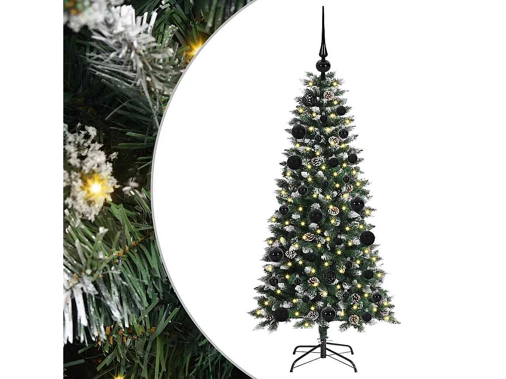 Sapin de Noël artificiel avec 150 LED Vert 55 x 55 x 120 cm