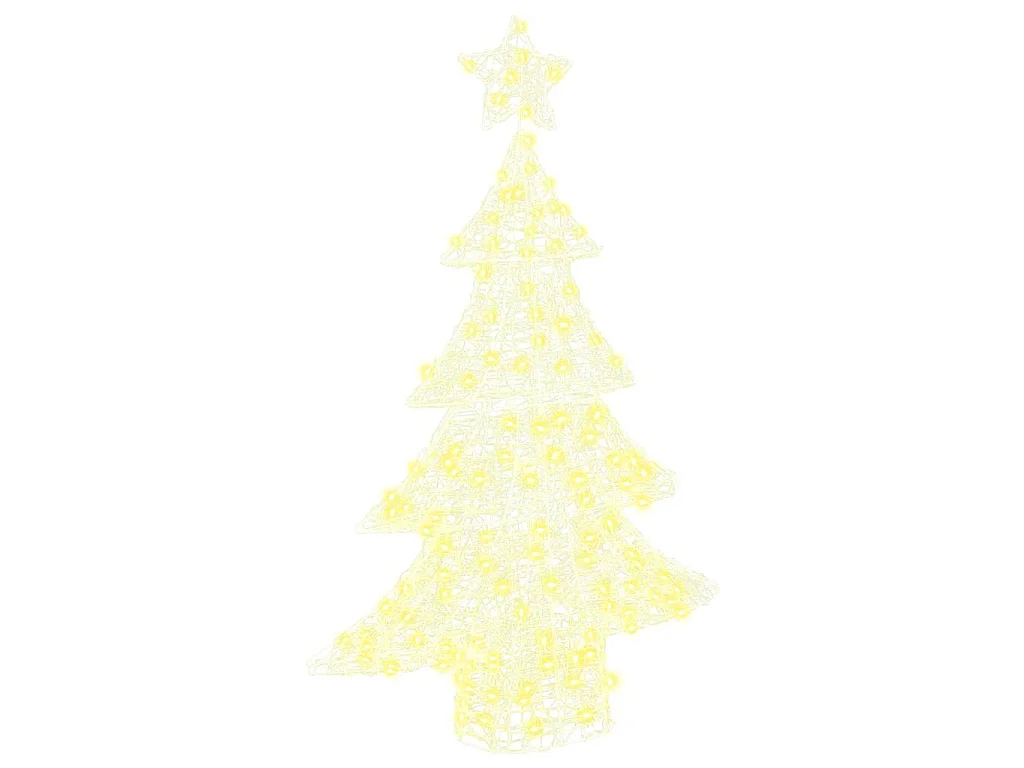 Sapin de Noël avec 100 LED Blanc chaud 120 cm Acrylique