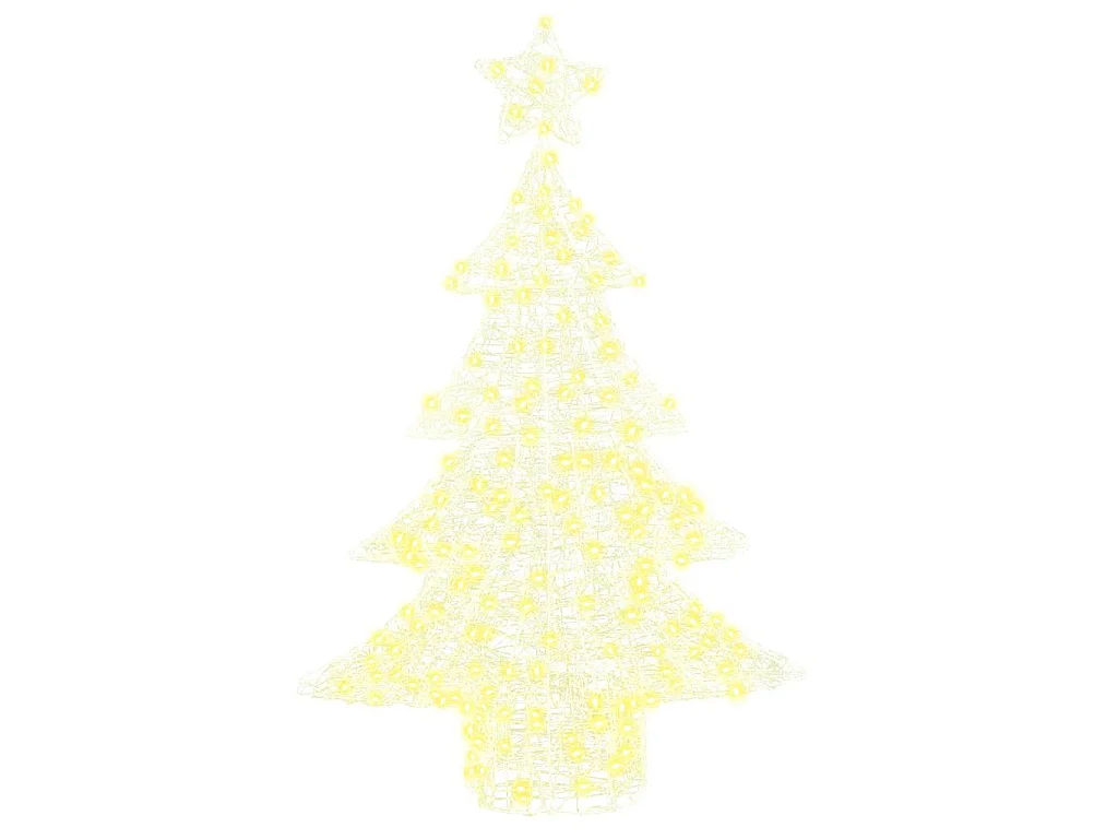 Sapin de Noël avec 100 LED Blanc chaud 120 cm Acrylique