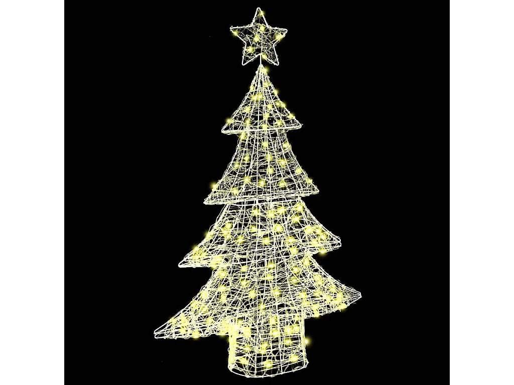 Sapin de Noël avec 100 LED Blanc chaud 120 cm Acrylique
