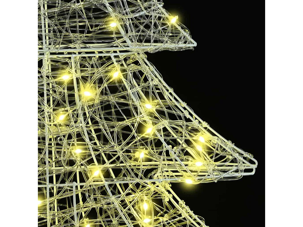Sapin de Noël avec 100 LED Blanc chaud 120 cm Acrylique