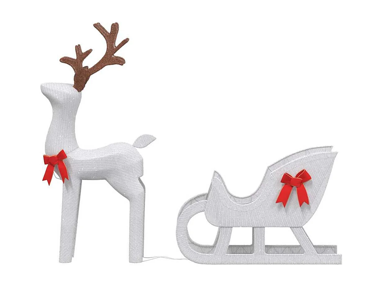 Kerstdecoratie rendier en slee 100 LED koud wit