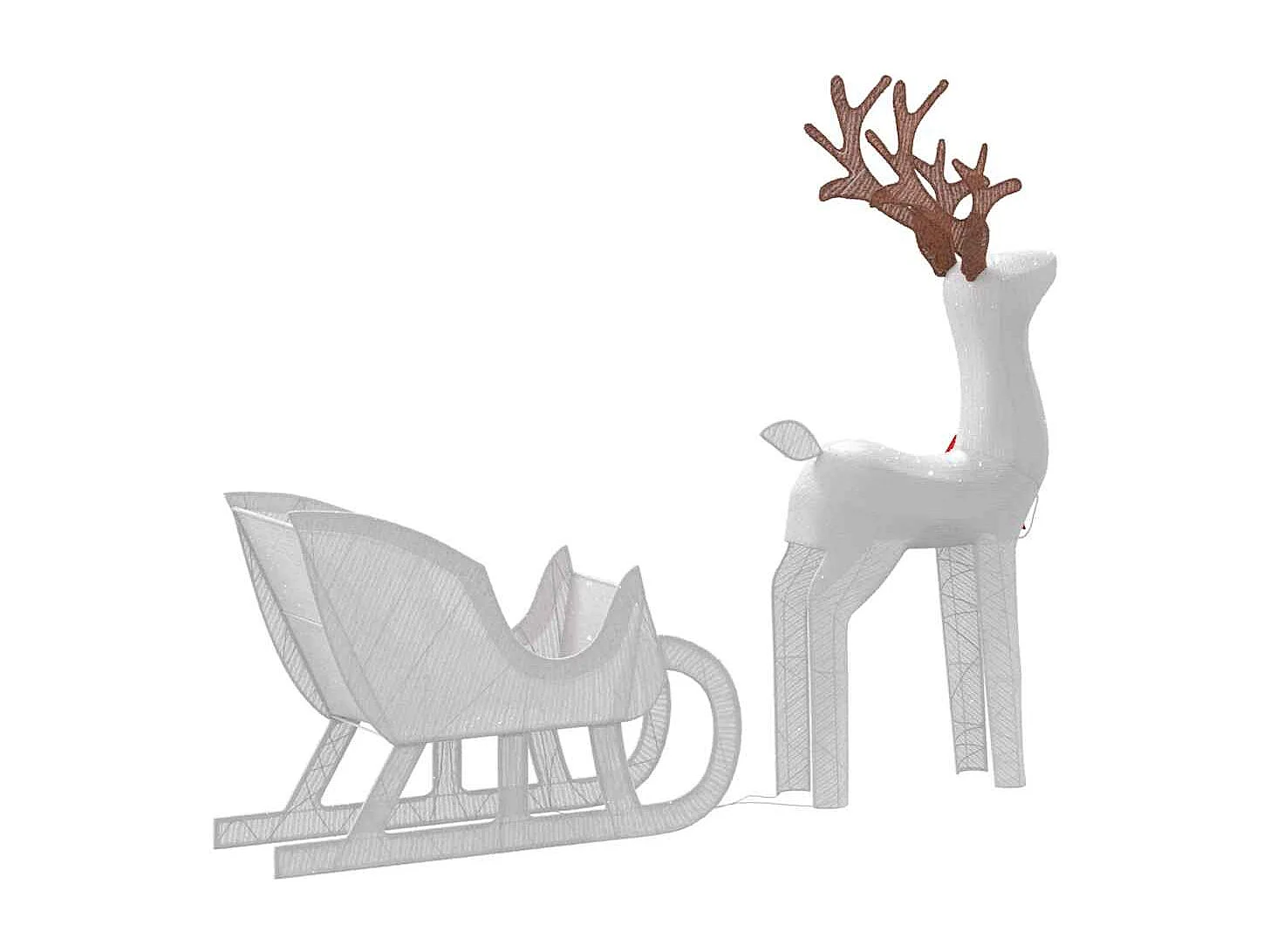 Kerstdecoratie rendier en slee 100 LED koud wit