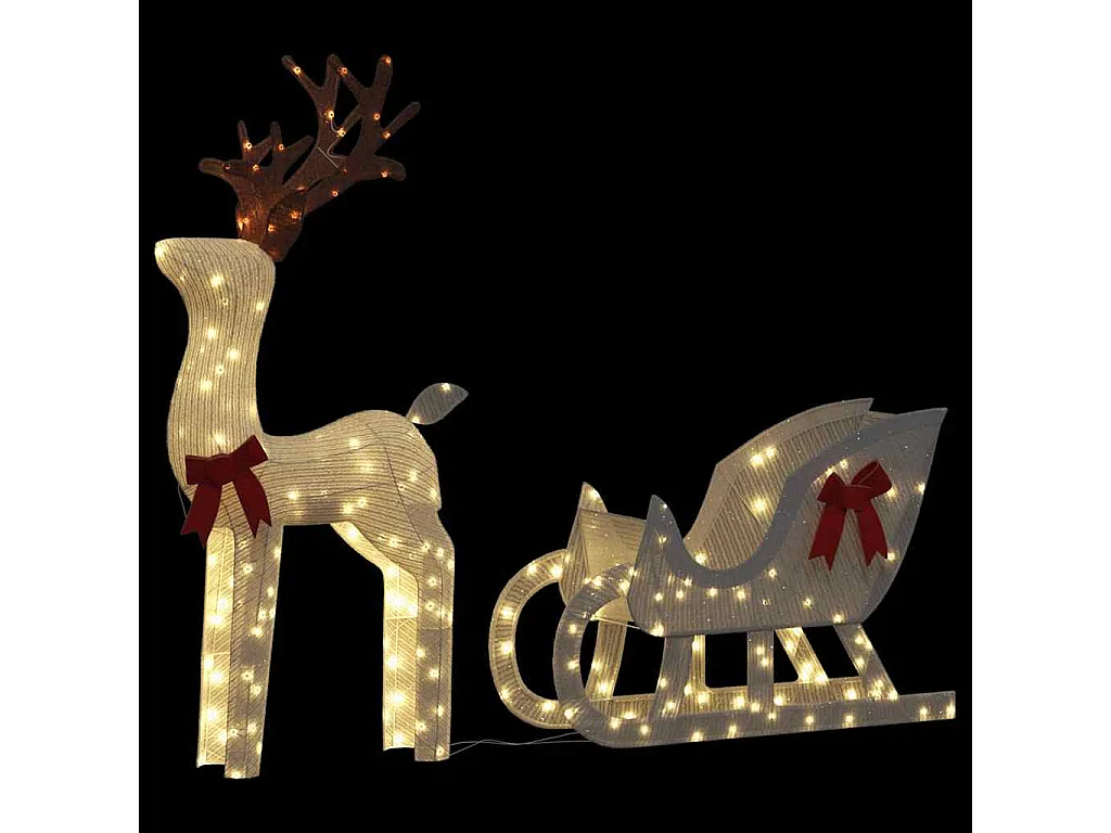 Kerstdecoratie rendier en slee 100 LED koud wit