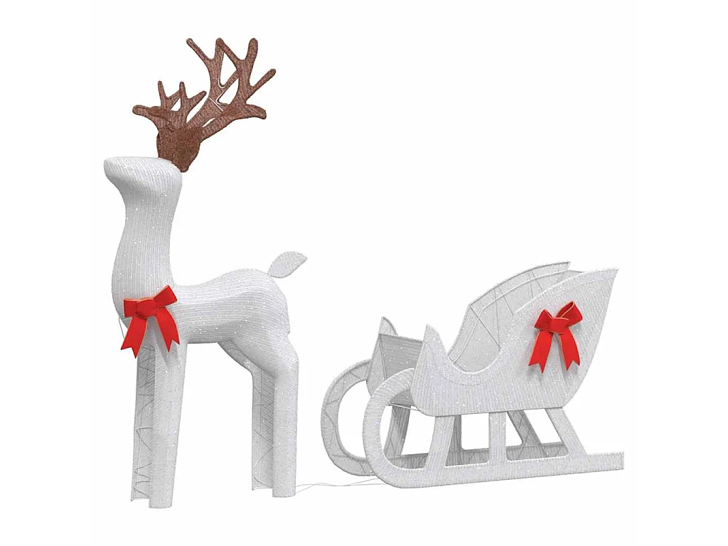 Kerstdecoratie rendier en slee 100 LED koud wit