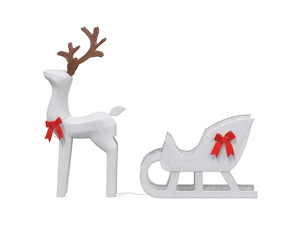 Kerstdecoratie rendier en slee 100 LED koud wit