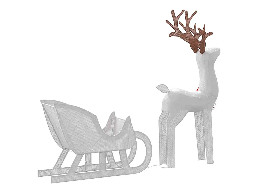 Kerstdecoratie rendier en slee 100 LED koud wit