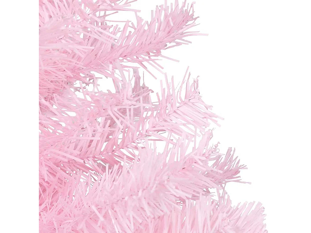 Arbre de Noël artificiel pré-éclairé et boules rose 120 cm PVC