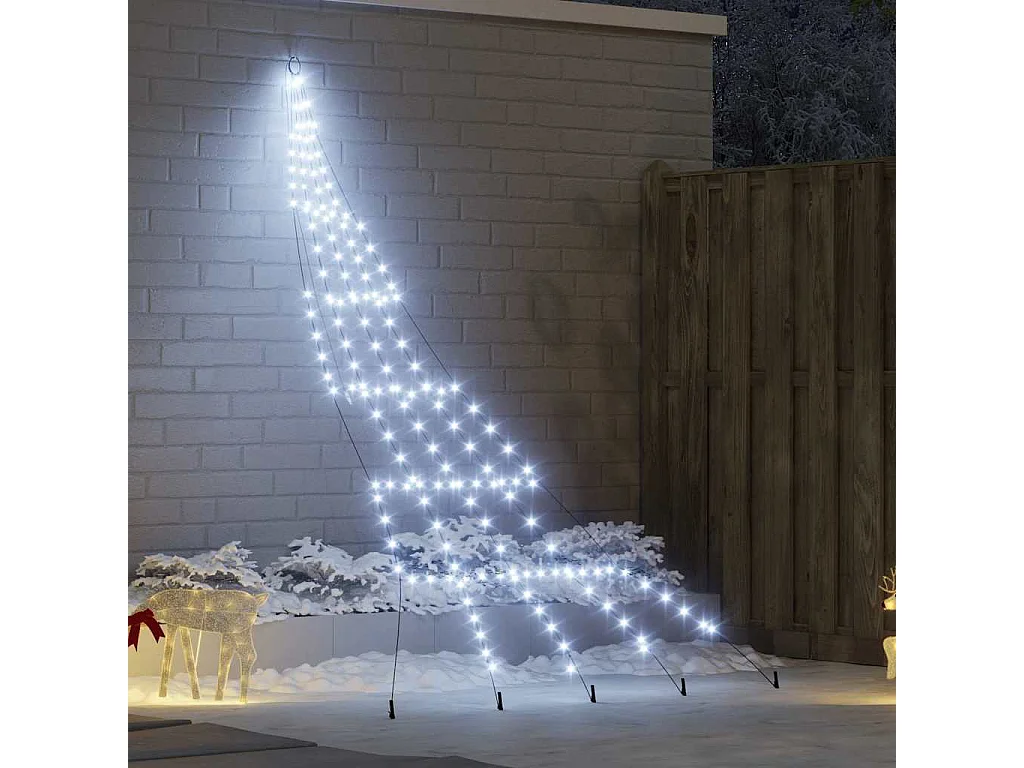 LED kerstboom met grondpennen Koel wit 300 cm Metaal