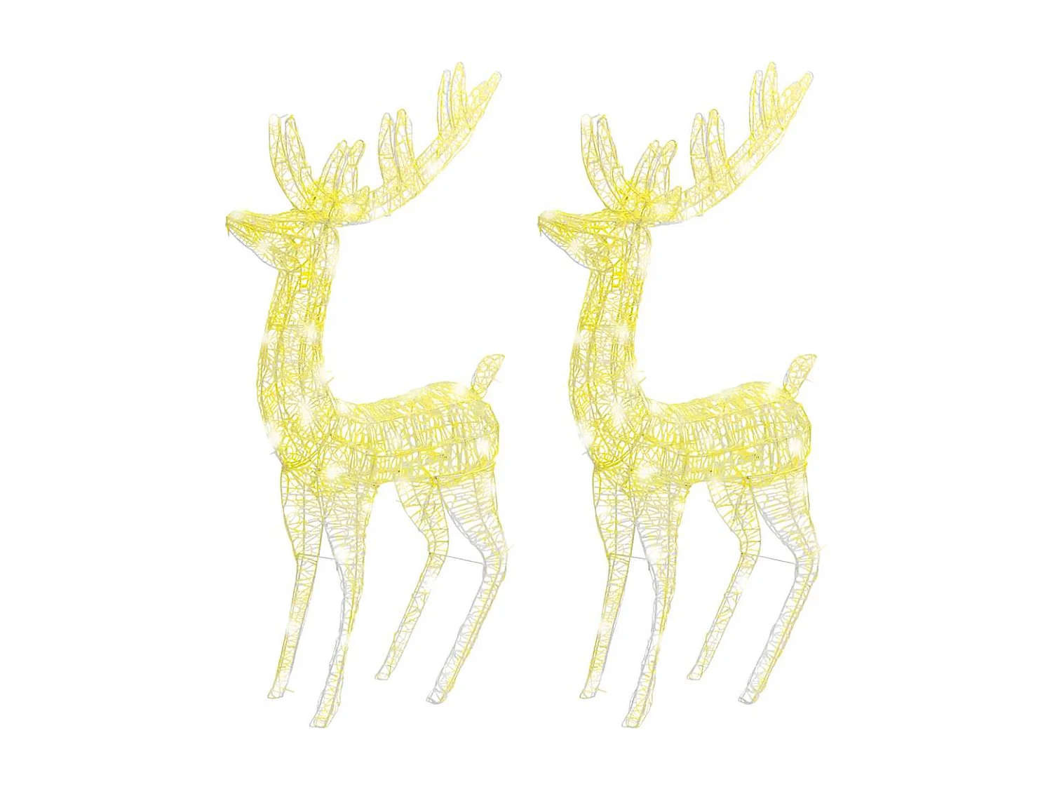 Rennes de Noël XXL Acrylique 250 LED 2 pcs 180 cm Blanc chaud