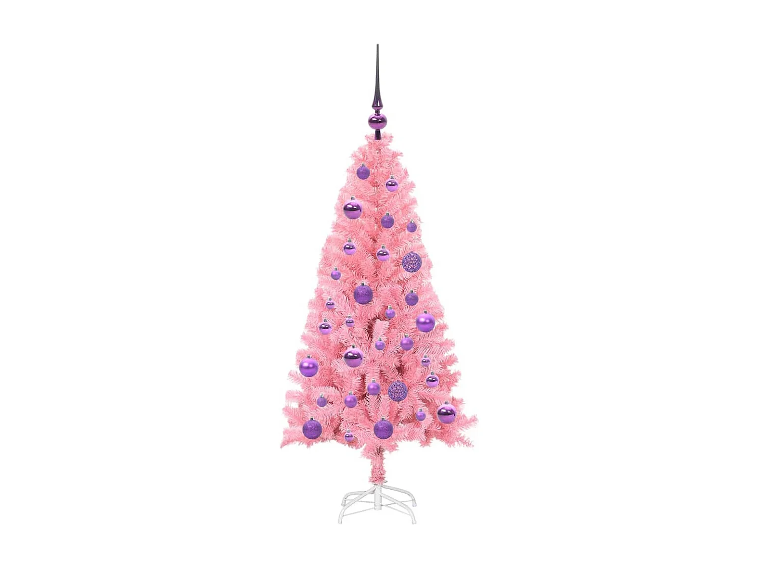 Kerstboom met 150 LED's met standaard Roze 120 cm PVC