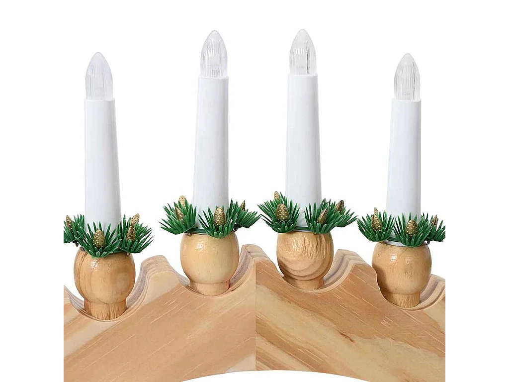 Kerstkaarsenboog met 10 bruine LED-kaarsen