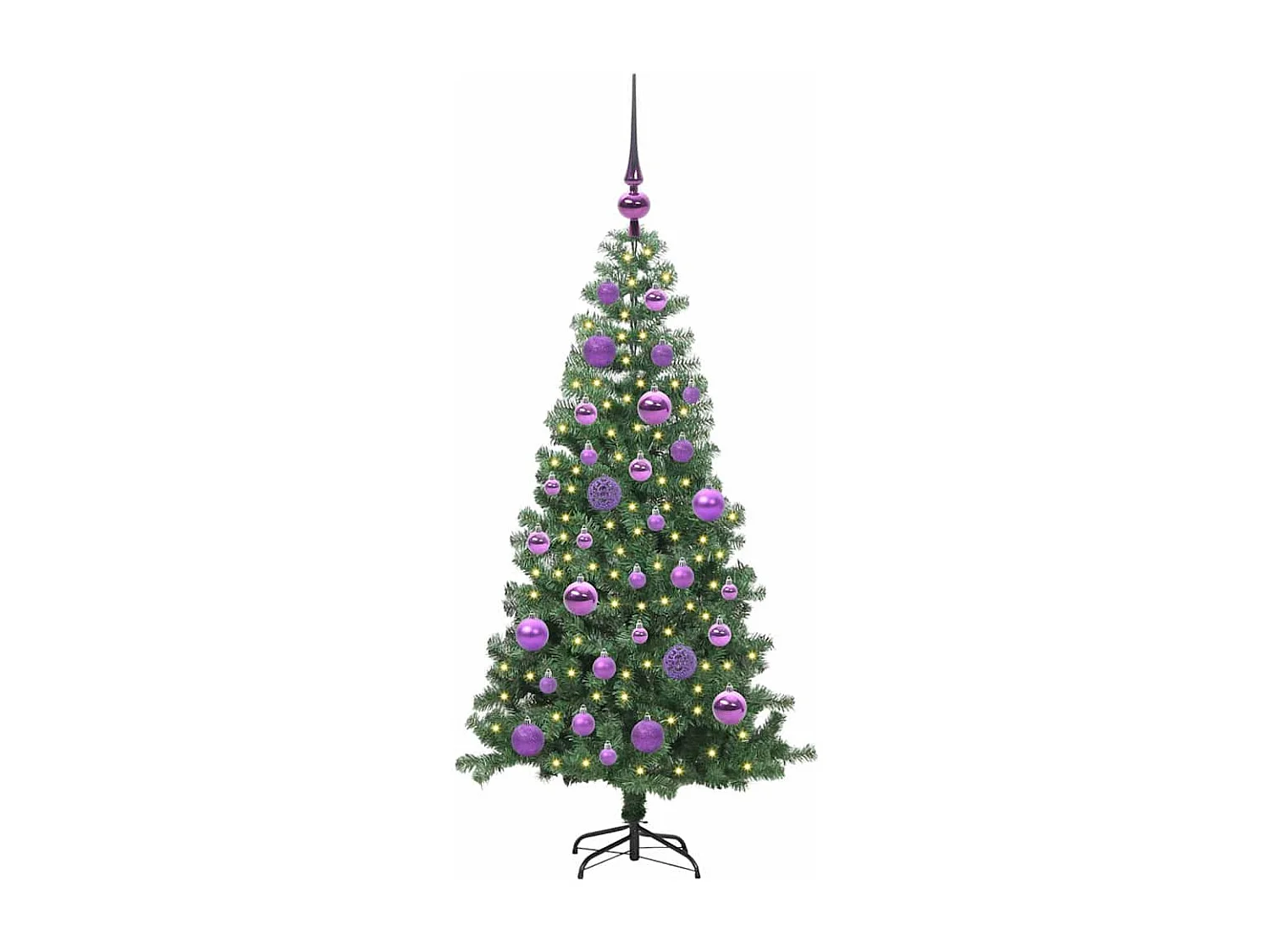Sapin de Noël avec 150 LED avec support Vert 120 cm PVC