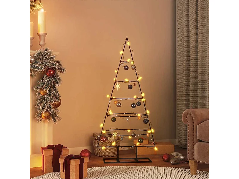Albero di Natale in metallo per decorazione nero 125 cm