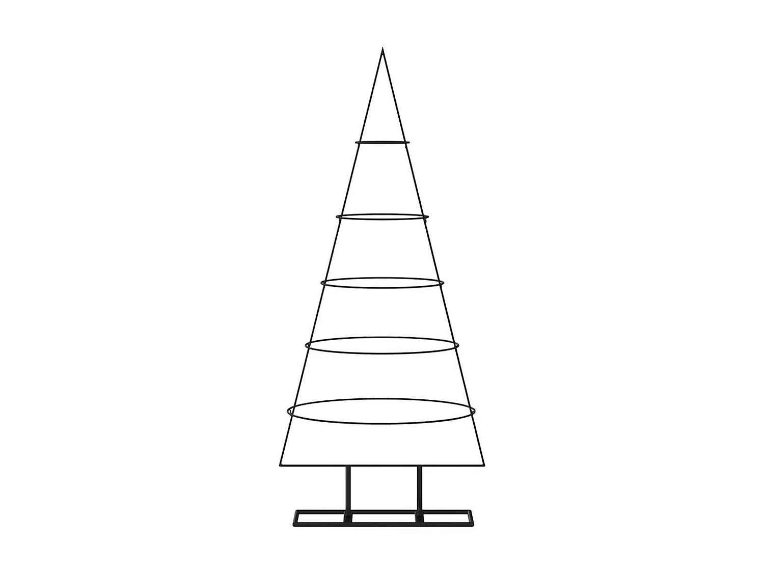 Albero di Natale in metallo per decorazione nero 125 cm