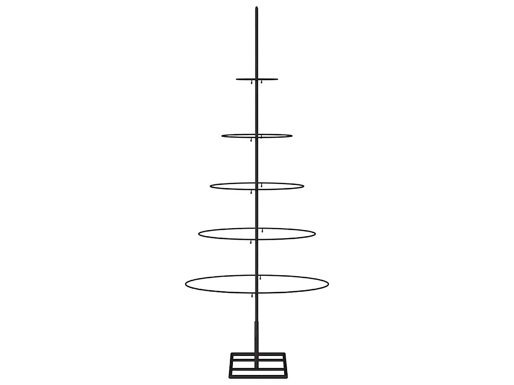 Albero di Natale in metallo per decorazione nero 125 cm