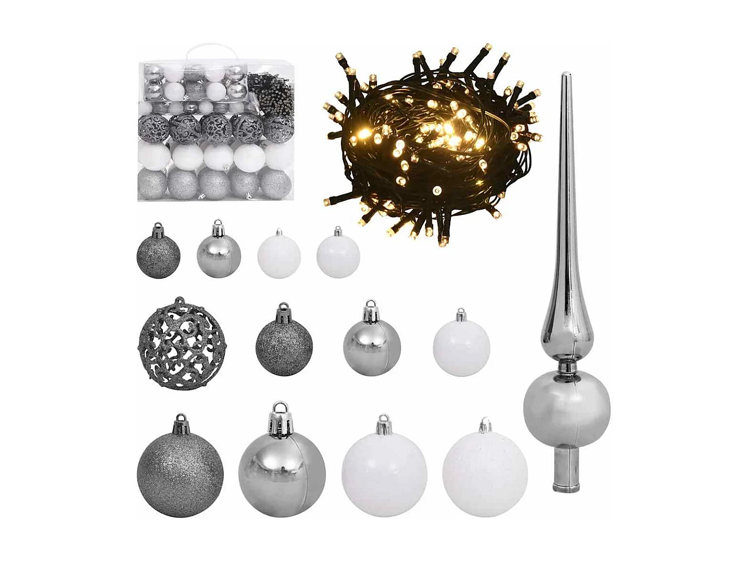 Sapin de Noël artificiel avec 300 LED Blanc 78 x 78 x 210 cm